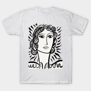 Portrait in Black and White of A Woman by Emmanuel Signorino T-Shirt